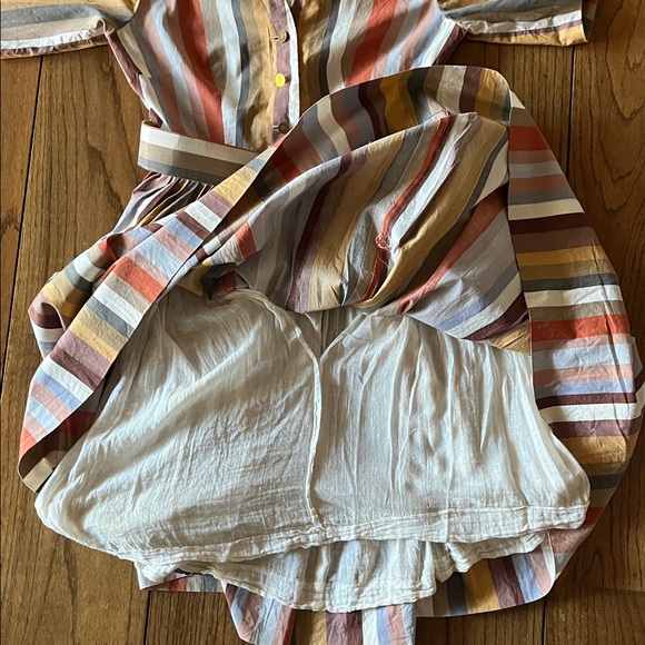 Vintage Carol Craig Striped Multicolor Midi Dress with Belt - Picture 14 of 14